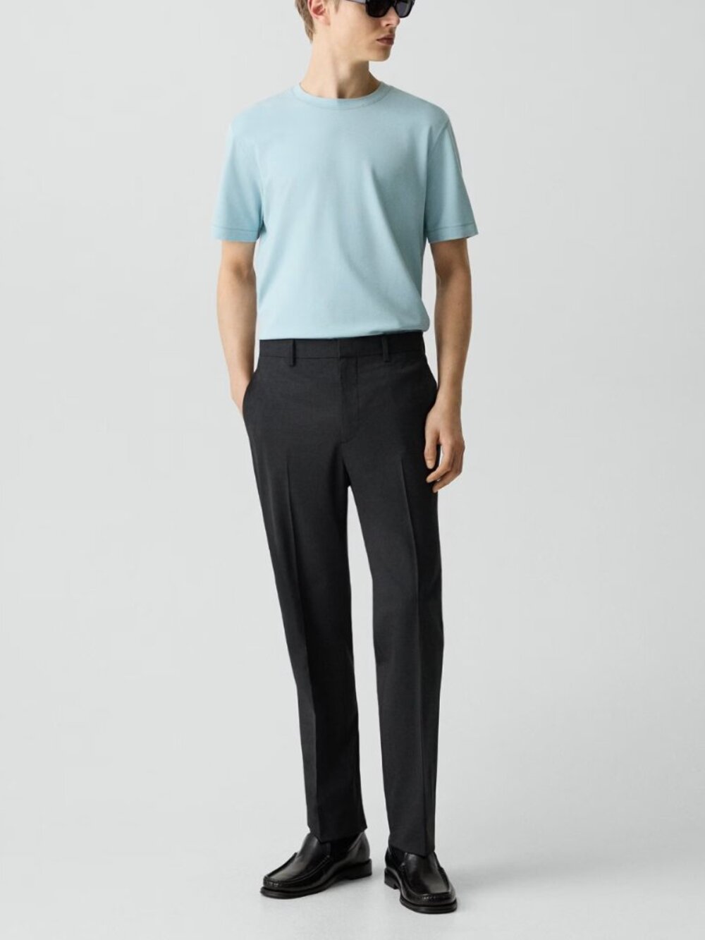 Theory Mayer Stretch Wool Dress Pant Size 30 Dark Charcoal